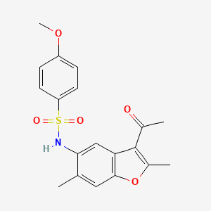 molecular formula C19H19NO5S B4418672 N-(3-Acetyl-2,6-dimethylbenzofuran-5-yl)-4-methoxybenzenesulfonamide 