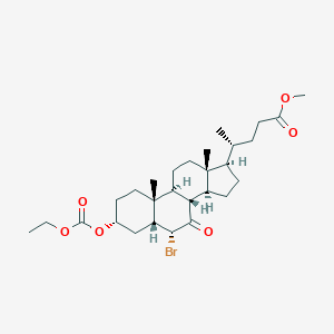 molecular formula C28H43BrO6 B044187 methyl (4R)-4-[(3R,5R,6R,8S,9S,10R,13R,14S,17R)-6-bromo-3-ethoxycarbonyloxy-10,13-dimethyl-7-oxo-1,2,3,4,5,6,8,9,11,12,14,15,16,17-tetradecahydrocyclopenta[a]phenanthren-17-yl]pentanoate CAS No. 125112-73-4