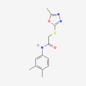 molecular formula C13H15N3O2S B4418727 N-(3,4-dimethylphenyl)-2-[(5-methyl-1,3,4-oxadiazol-2-yl)thio]acetamide 