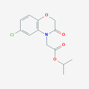 molecular formula C13H14ClNO4 B4418757 isopropyl (6-chloro-3-oxo-2,3-dihydro-4H-1,4-benzoxazin-4-yl)acetate 