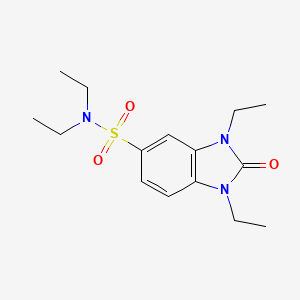 molecular formula C15H23N3O3S B4418852 N,N,1,3-tetraethyl-2-oxo-2,3-dihydro-1H-benzimidazole-5-sulfonamide 