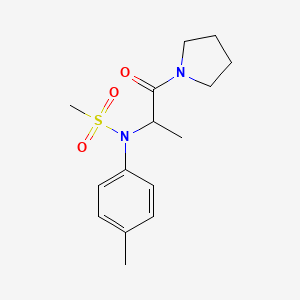 molecular formula C15H22N2O3S B4418869 N-[1-methyl-2-oxo-2-(1-pyrrolidinyl)ethyl]-N-(4-methylphenyl)methanesulfonamide 