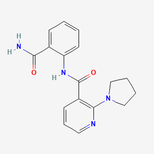 molecular formula C17H18N4O2 B4418897 N-(2-carbamoylphenyl)-2-(pyrrolidin-1-yl)pyridine-3-carboxamide 