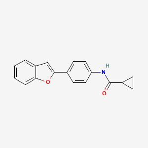 molecular formula C18H15NO2 B4418906 N-[4-(1-benzofuran-2-yl)phenyl]cyclopropanecarboxamide 