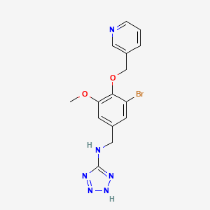 molecular formula C15H15BrN6O2 B4418971 N-{[3-BROMO-5-METHOXY-4-(PYRIDIN-3-YLMETHOXY)PHENYL]METHYL}-2H-1,2,3,4-TETRAZOL-5-AMINE 