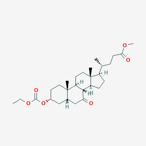 molecular formula C28H44O6 B044190 Methyl (4R)-4-[(3R,5S,8R,9S,10S,13R,14S,17R)-3-ethoxycarbonyloxy-10,13-dimethyl-7-oxo-1,2,3,4,5,6,8,9,11,12,14,15,16,17-tetradecahydrocyclopenta[a]phenanthren-17-yl]pentanoate CAS No. 96475-64-8