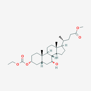 molecular formula C28H46O6 B044194 methyl (4R)-4-[(3R,5R,7R,8R,9S,10S,13R,14S,17R)-3-ethoxycarbonyloxy-7-hydroxy-10,13-dimethyl-2,3,4,5,6,7,8,9,11,12,14,15,16,17-tetradecahydro-1H-cyclopenta[a]phenanthren-17-yl]pentanoate CAS No. 61252-49-1