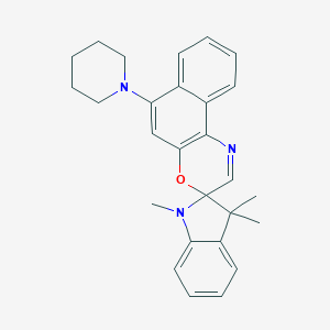 molecular formula C27H29N3O B044198 Spiro[2H-indole-2,3'-[3H]naphth[2,1-b][1,4]oxazine], 1,3-dihydro-1,3,3-trimethyl-6'-(1-piperidinyl)- CAS No. 114747-45-4