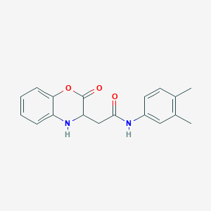 molecular formula C18H18N2O3 B4420224 N-(3,4-dimethylphenyl)-2-(2-oxo-3,4-dihydro-2H-1,4-benzoxazin-3-yl)acetamide 