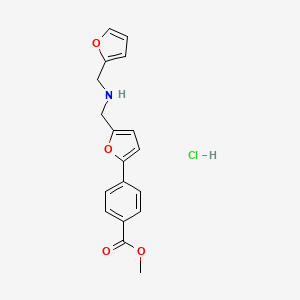 molecular formula C18H18ClNO4 B4420292 Methyl 4-[5-[(furan-2-ylmethylamino)methyl]furan-2-yl]benzoate;hydrochloride 