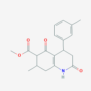 molecular formula C19H21NO4 B4420352 methyl 7-methyl-4-(3-methylphenyl)-2,5-dioxo-1,2,3,4,5,6,7,8-octahydroquinoline-6-carboxylate 