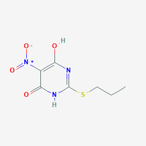 molecular formula C7H9N3O4S B044204 5-Nitro-2-(propylthio)pyrimidine-4,6-diol CAS No. 145783-13-7