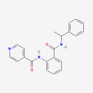 molecular formula C21H19N3O2 B4420466 N-(2-{[(1-phenylethyl)amino]carbonyl}phenyl)isonicotinamide 