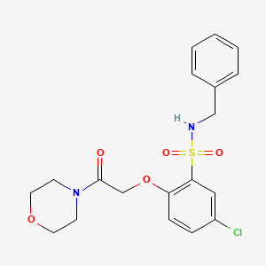 molecular formula C19H21ClN2O5S B4420480 N-benzyl-5-chloro-2-(2-morpholin-4-yl-2-oxoethoxy)benzenesulfonamide 