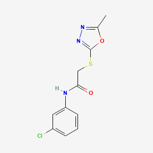molecular formula C11H10ClN3O2S B4420521 N-(3-chlorophenyl)-2-[(5-methyl-1,3,4-oxadiazol-2-yl)sulfanyl]acetamide 