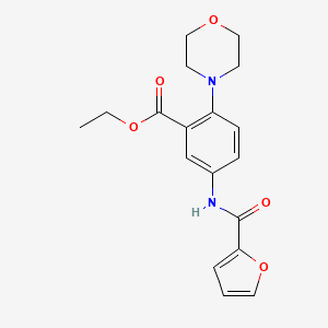 molecular formula C18H20N2O5 B4420528 ETHYL 5-(FURAN-2-AMIDO)-2-(MORPHOLIN-4-YL)BENZOATE 