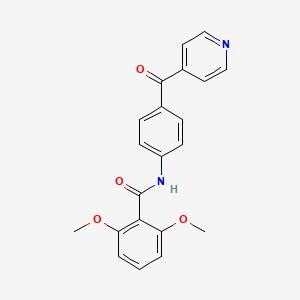 molecular formula C21H18N2O4 B4420555 N-(4-isonicotinoylphenyl)-2,6-dimethoxybenzamide 