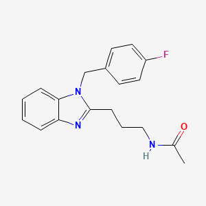 molecular formula C19H20FN3O B4420572 N-(3-{1-[(4-FLUOROPHENYL)METHYL]-1H-1,3-BENZODIAZOL-2-YL}PROPYL)ACETAMIDE 
