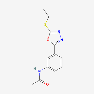 molecular formula C12H13N3O2S B4420615 N-{3-[5-(ethylsulfanyl)-1,3,4-oxadiazol-2-yl]phenyl}acetamide 