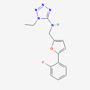 molecular formula C14H14FN5O B4420621 1-ETHYL-N-{[5-(2-FLUOROPHENYL)FURAN-2-YL]METHYL}-1,2,3,4-TETRAZOL-5-AMINE 