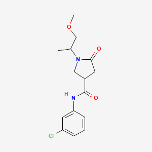 molecular formula C15H19ClN2O3 B4420630 N-(3-chlorophenyl)-1-(1-methoxypropan-2-yl)-5-oxopyrrolidine-3-carboxamide 
