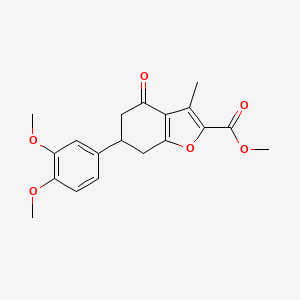 molecular formula C19H20O6 B4420646 methyl 6-(3,4-dimethoxyphenyl)-3-methyl-4-oxo-4,5,6,7-tetrahydro-1-benzofuran-2-carboxylate 