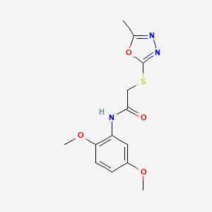 molecular formula C13H15N3O4S B4420685 N-(2,5-dimethoxyphenyl)-2-[(5-methyl-1,3,4-oxadiazol-2-yl)sulfanyl]acetamide 