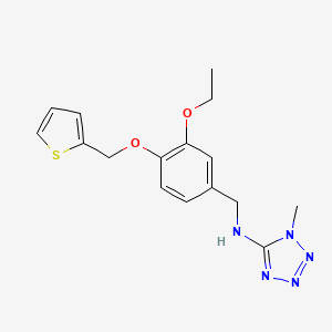 molecular formula C16H19N5O2S B4420715 N-(3-ethoxy-4-(thiophen-2-ylmethoxy)benzyl)-1-methyl-1H-tetrazol-5-amine 