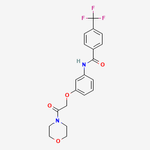 molecular formula C20H19F3N2O4 B4420722 N-{3-[2-(morpholin-4-yl)-2-oxoethoxy]phenyl}-4-(trifluoromethyl)benzamide 