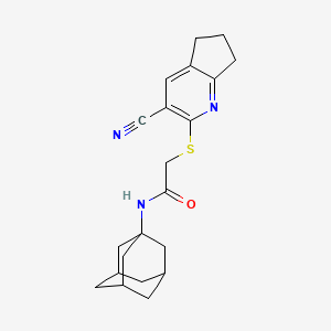 molecular formula C21H25N3OS B4420758 N-(1-adamantyl)-2-[(3-cyano-6,7-dihydro-5H-cyclopenta[b]pyridin-2-yl)sulfanyl]acetamide 