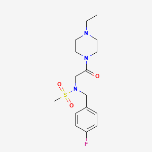 molecular formula C16H24FN3O3S B4420783 N-[2-(4-ethylpiperazin-1-yl)-2-oxoethyl]-N-[(4-fluorophenyl)methyl]methanesulfonamide 