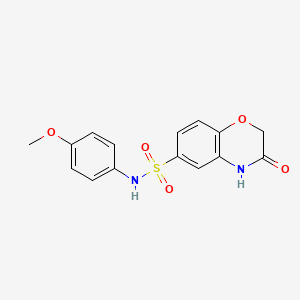 molecular formula C15H14N2O5S B4420805 N-(4-methoxyphenyl)-3-oxo-3,4-dihydro-2H-1,4-benzoxazine-6-sulfonamide 