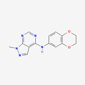 molecular formula C14H13N5O2 B4420820 N-(2,3-dihydro-1,4-benzodioxin-6-yl)-1-methyl-1H-pyrazolo[3,4-d]pyrimidin-4-amine 