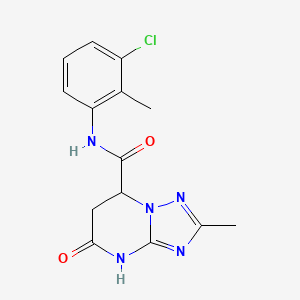 molecular formula C14H14ClN5O2 B4420842 N-(3-chloro-2-methylphenyl)-2-methyl-5-oxo-4,5,6,7-tetrahydro[1,2,4]triazolo[1,5-a]pyrimidine-7-carboxamide 