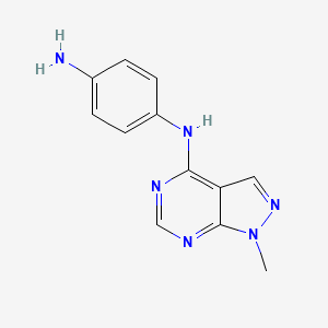 molecular formula C12H12N6 B4420873 N-(1-methyl-1H-pyrazolo[3,4-d]pyrimidin-4-yl)benzene-1,4-diamine 