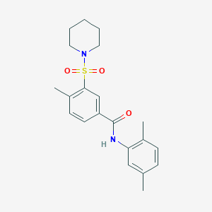 molecular formula C21H26N2O3S B4420893 N-(2,5-dimethylphenyl)-4-methyl-3-(piperidin-1-ylsulfonyl)benzamide 
