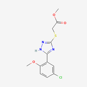 molecular formula C12H12ClN3O3S B4420904 methyl {[5-(5-chloro-2-methoxyphenyl)-4H-1,2,4-triazol-3-yl]thio}acetate 