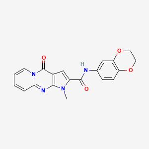 molecular formula C20H16N4O4 B4420919 N-(2,3-dihydro-1,4-benzodioxin-6-yl)-1-methyl-4-oxo-1,4-dihydropyrido[1,2-a]pyrrolo[2,3-d]pyrimidine-2-carboxamide 