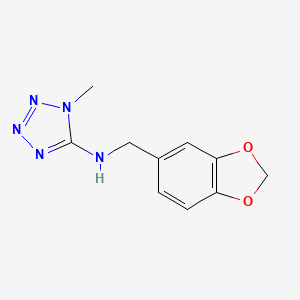 molecular formula C10H11N5O2 B4421025 N-(1,3-BENZODIOXOL-5-YLMETHYL)-N-(1-METHYL-1H-1,2,3,4-TETRAAZOL-5-YL)AMINE 