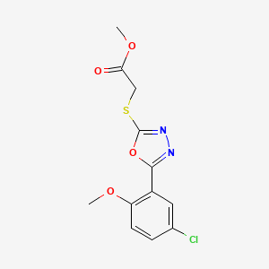 molecular formula C12H11ClN2O4S B4421055 methyl {[5-(5-chloro-2-methoxyphenyl)-1,3,4-oxadiazol-2-yl]thio}acetate 