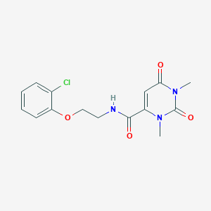 molecular formula C15H16ClN3O4 B4421110 N-[2-(2-chlorophenoxy)ethyl]-1,3-dimethyl-2,6-dioxo-1,2,3,6-tetrahydropyrimidine-4-carboxamide 