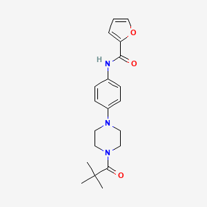 molecular formula C20H25N3O3 B4421123 N-{4-[4-(2,2-dimethylpropanoyl)piperazin-1-yl]phenyl}-2-furamide 