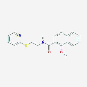 molecular formula C19H18N2O2S B4421145 1-methoxy-N-[2-(pyridin-2-ylthio)ethyl]-2-naphthamide 