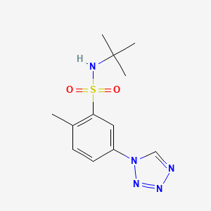 molecular formula C12H17N5O2S B4421159 2-METHYL-N-(2-METHYL-2-PROPANYL)-5-(1H-TETRAZOL-1-YL)BENZENESULFONAMIDE 
