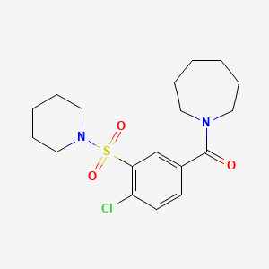 molecular formula C18H25ClN2O3S B4421165 Azepan-1-yl-(4-chloro-3-piperidin-1-ylsulfonylphenyl)methanone 