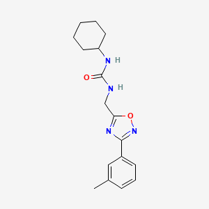 molecular formula C17H22N4O2 B4421175 N-cyclohexyl-N'-{[3-(3-methylphenyl)-1,2,4-oxadiazol-5-yl]methyl}urea 