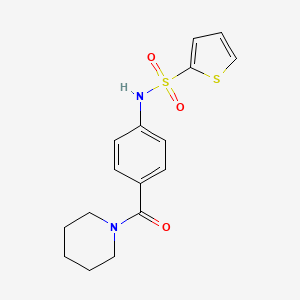 molecular formula C16H18N2O3S2 B4421186 N-[4-(piperidin-1-ylcarbonyl)phenyl]thiophene-2-sulfonamide 