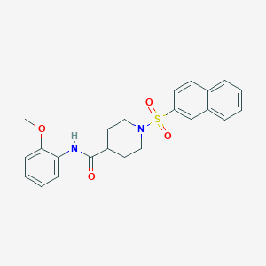 molecular formula C23H24N2O4S B4421217 N-(2-methoxyphenyl)-1-(2-naphthylsulfonyl)piperidine-4-carboxamide 