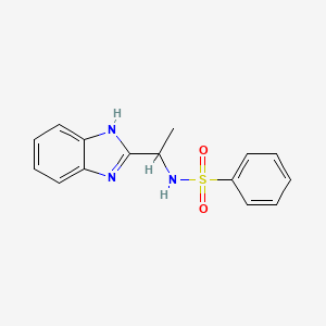 molecular formula C15H15N3O2S B4421263 N-[1-(1H-benzimidazol-2-yl)ethyl]benzenesulfonamide 
