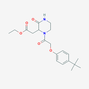 molecular formula C20H28N2O5 B4421303 ethyl {1-[(4-tert-butylphenoxy)acetyl]-3-oxopiperazin-2-yl}acetate 